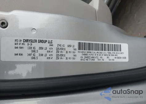 2010 Chrysler Town & Country New Lx из США, поврежденный, VIN 2A4RR2D14AR414721